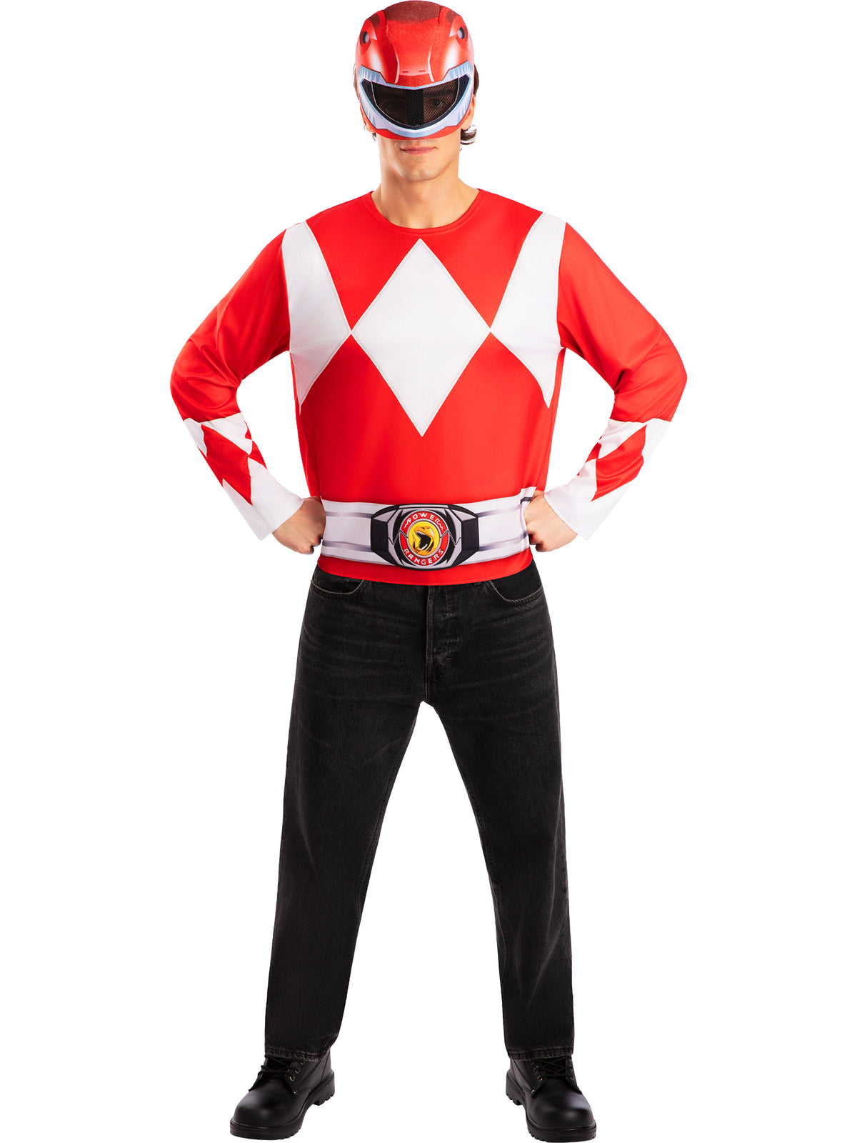 TOP Y MASCARA POWER RANGER ROJO AD