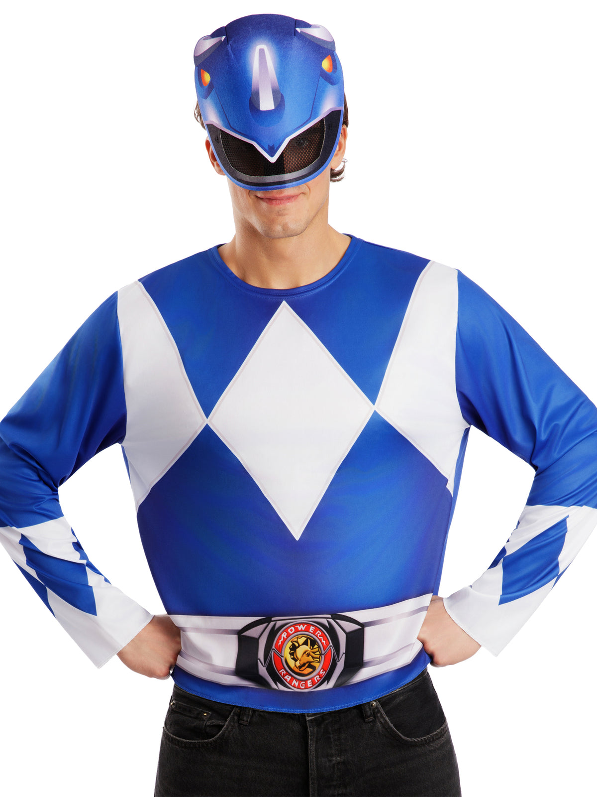 TOP Y MASCARA POWER RANGER AZUL AD