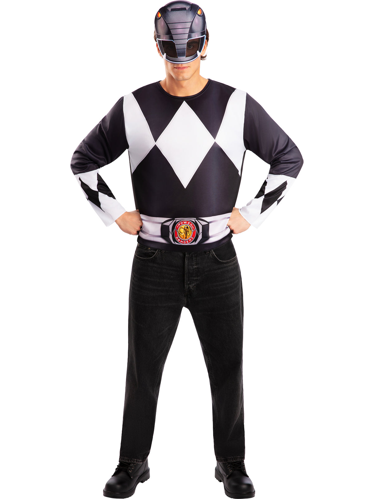 TOP Y MASCARA POWER RANGER NEGRO AD