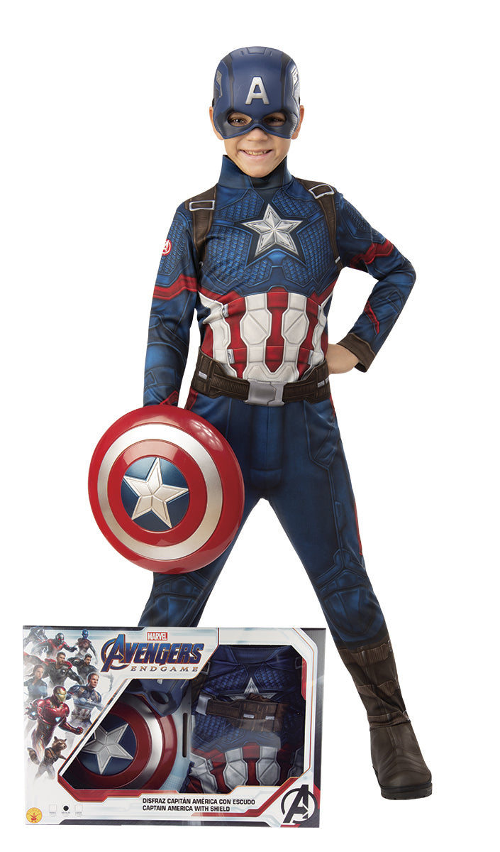 Disfraz Capitan America+Escudo Endgame Caja Inf