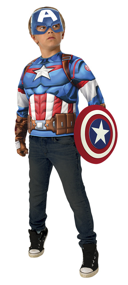 Pecho Musculoso Capitan America Con Accesorios