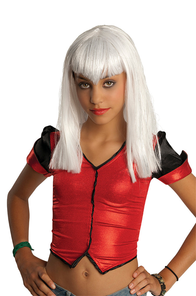 Peluca Vampiresa Traviesa Blanca Inf