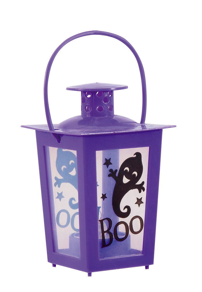 Mini Farol Lila Con Vela Luminosa