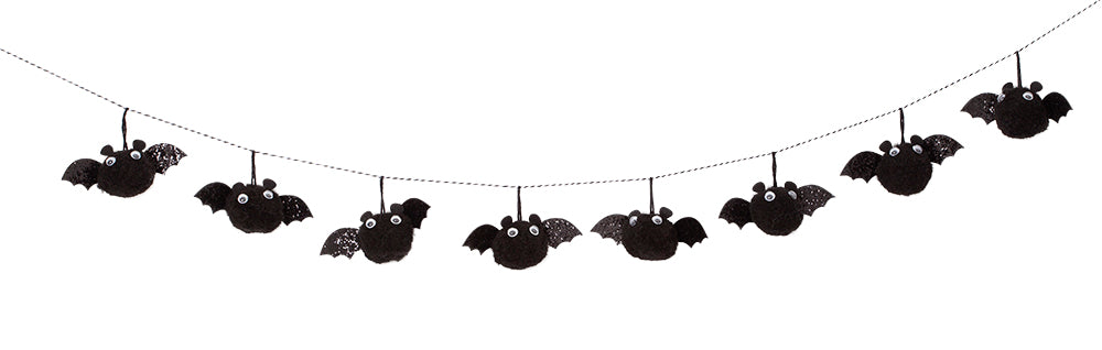 Guirnalda Murciélago Pom Pom C/Ojos Mov.