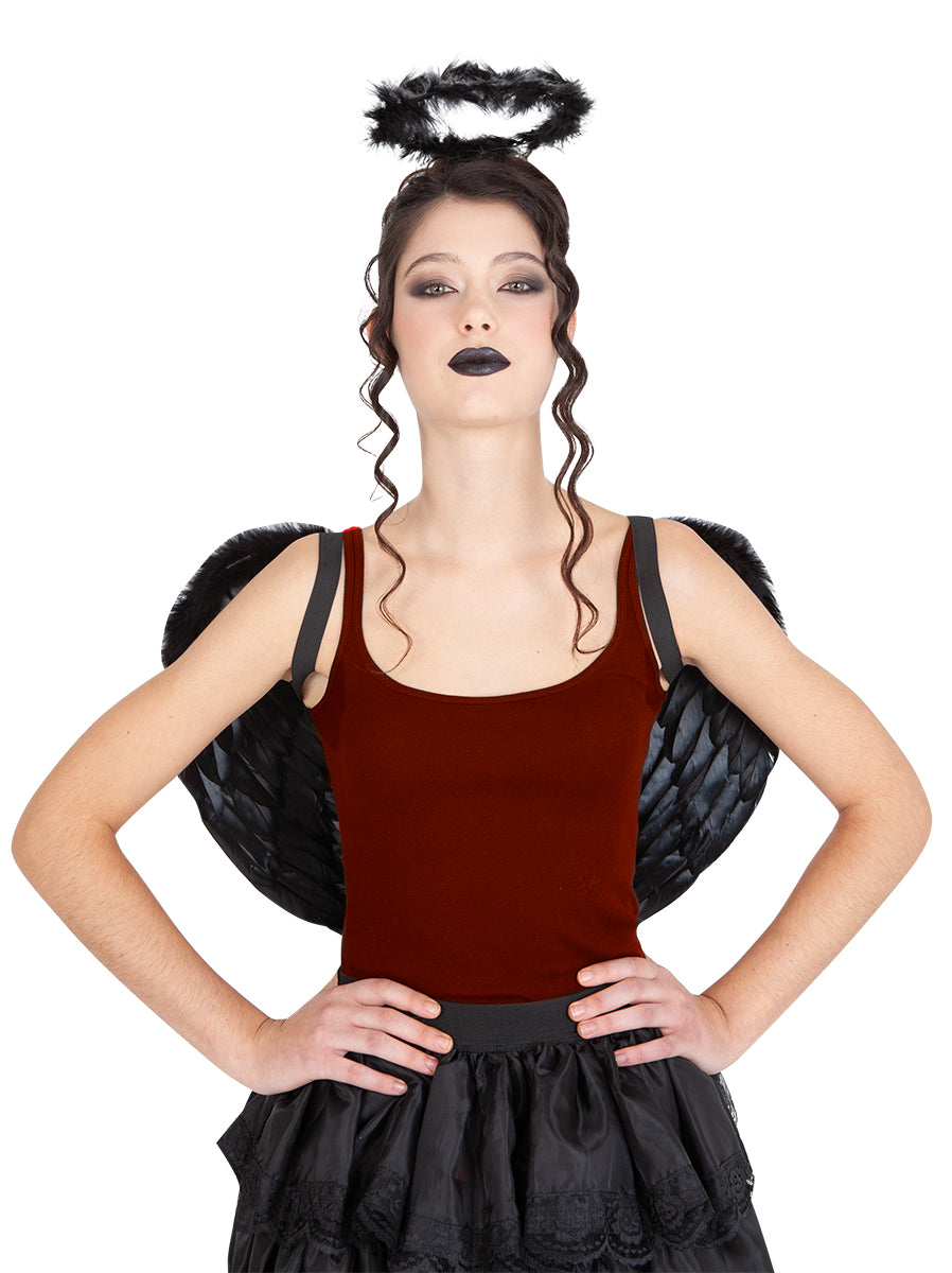 Set Angel Negro (Alas + Diadema) Ad