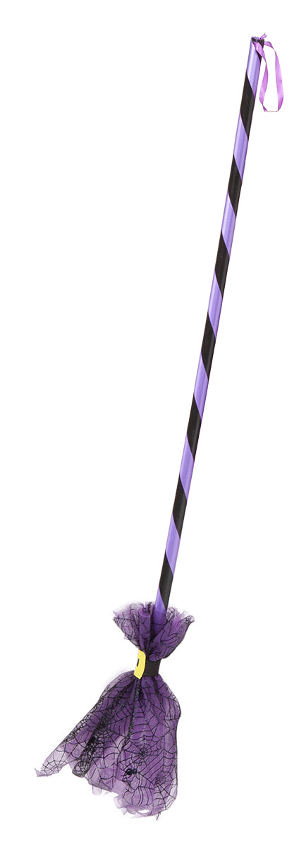 Escoba Bruja Telaraña Lila 85 Cm