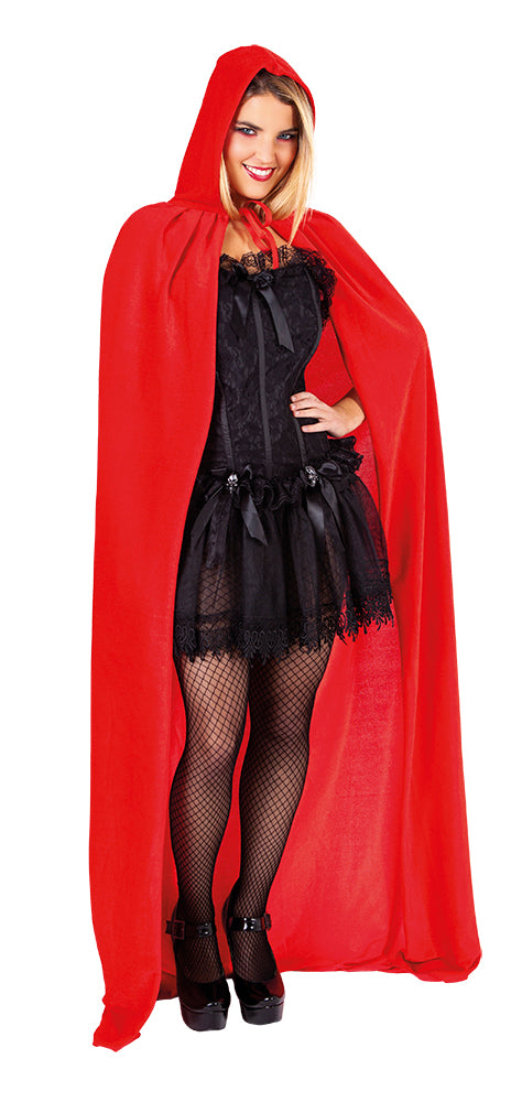 Capa Roja Con Capucha Efecto Terciopelo Ad