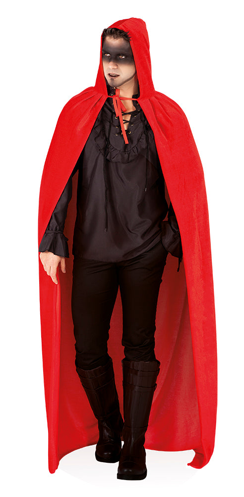 Capa Roja Con Capucha Efecto Terciopelo Ad