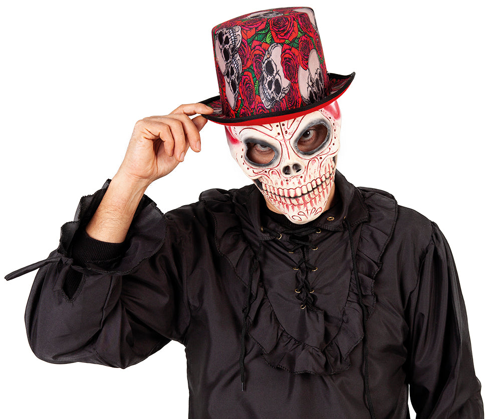 Sombrero Copa Skulls & Roses Con Luz