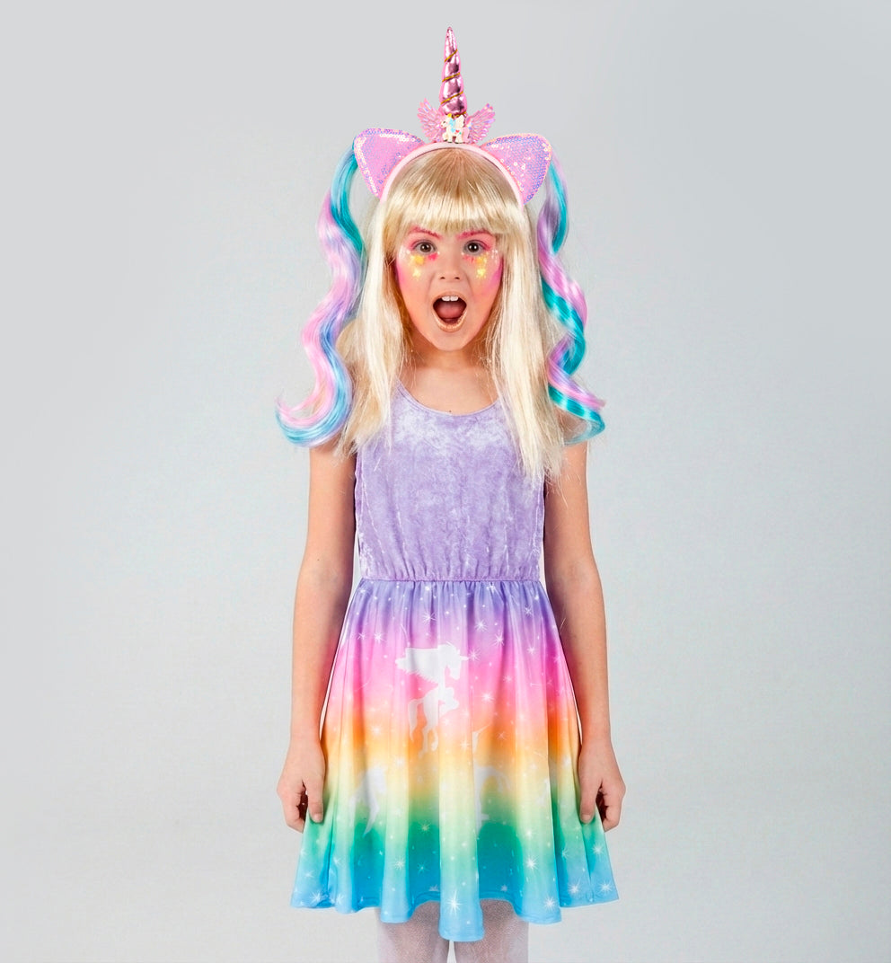 Diadema Unicornio Pinky Con Mechas