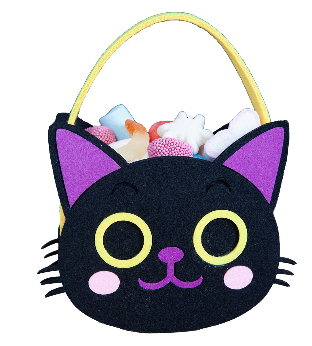 Bolsito Fieltro Gatito Negro 16 X 19 Cm