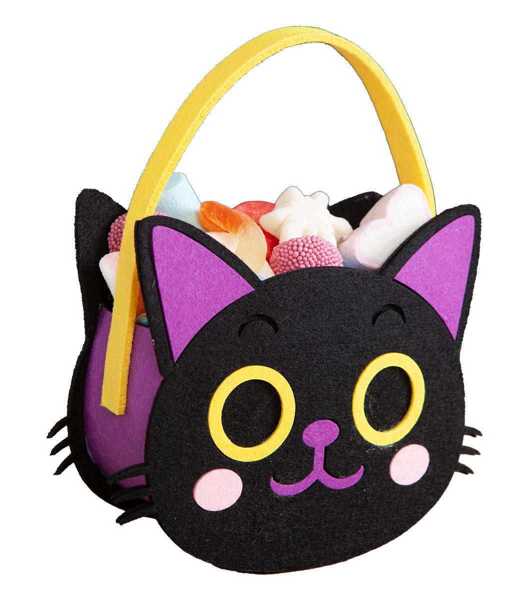 Bolsito Fieltro Gatito Negro 16 X 19 Cm