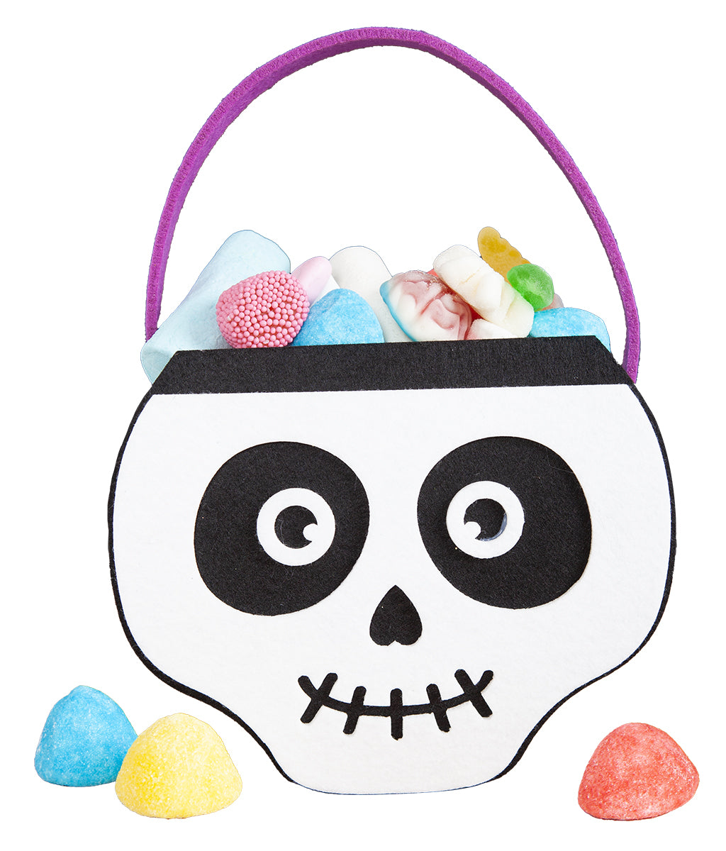 Bolsito Fieltro Skull 16 X 22 Cm