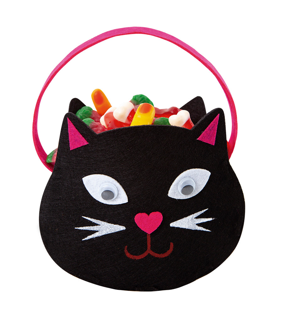 Bolso Portacaramelos Gatito Negro Fieltr