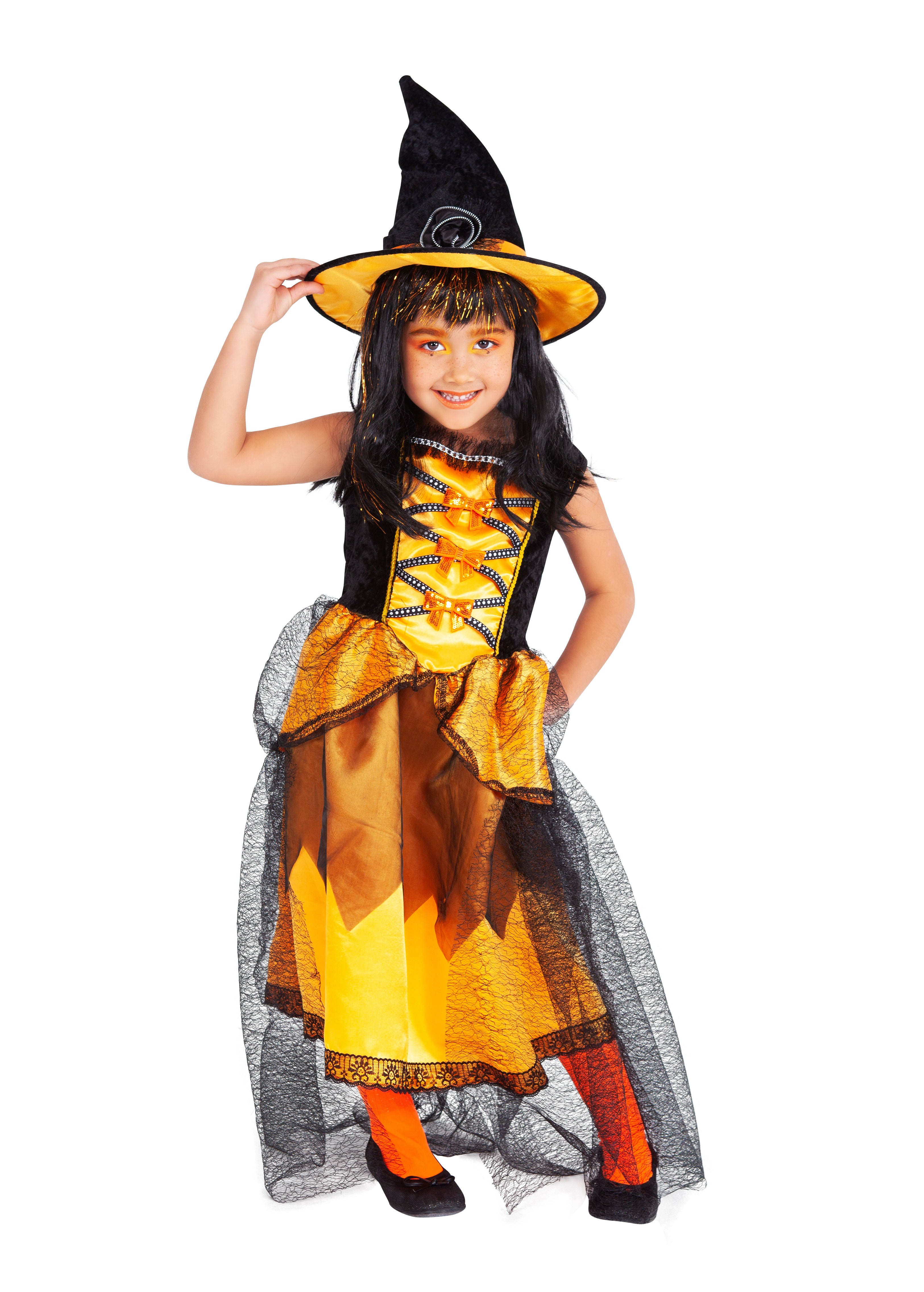 Disfraz Bruja Chic Naranja Inf
