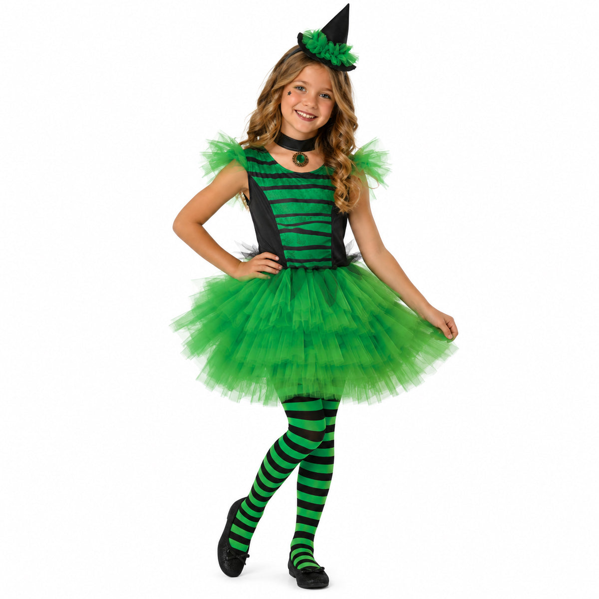Disfraz Bruja Glamurosa Verde Inf