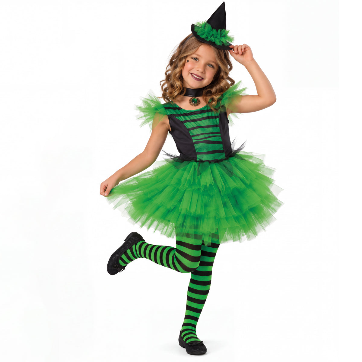 Disfraz Bruja Glamurosa Verde Inf