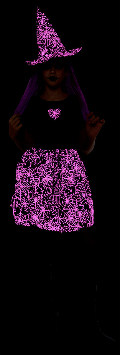 Disfraz Bruja Spiderweb Neon Rosa Inf