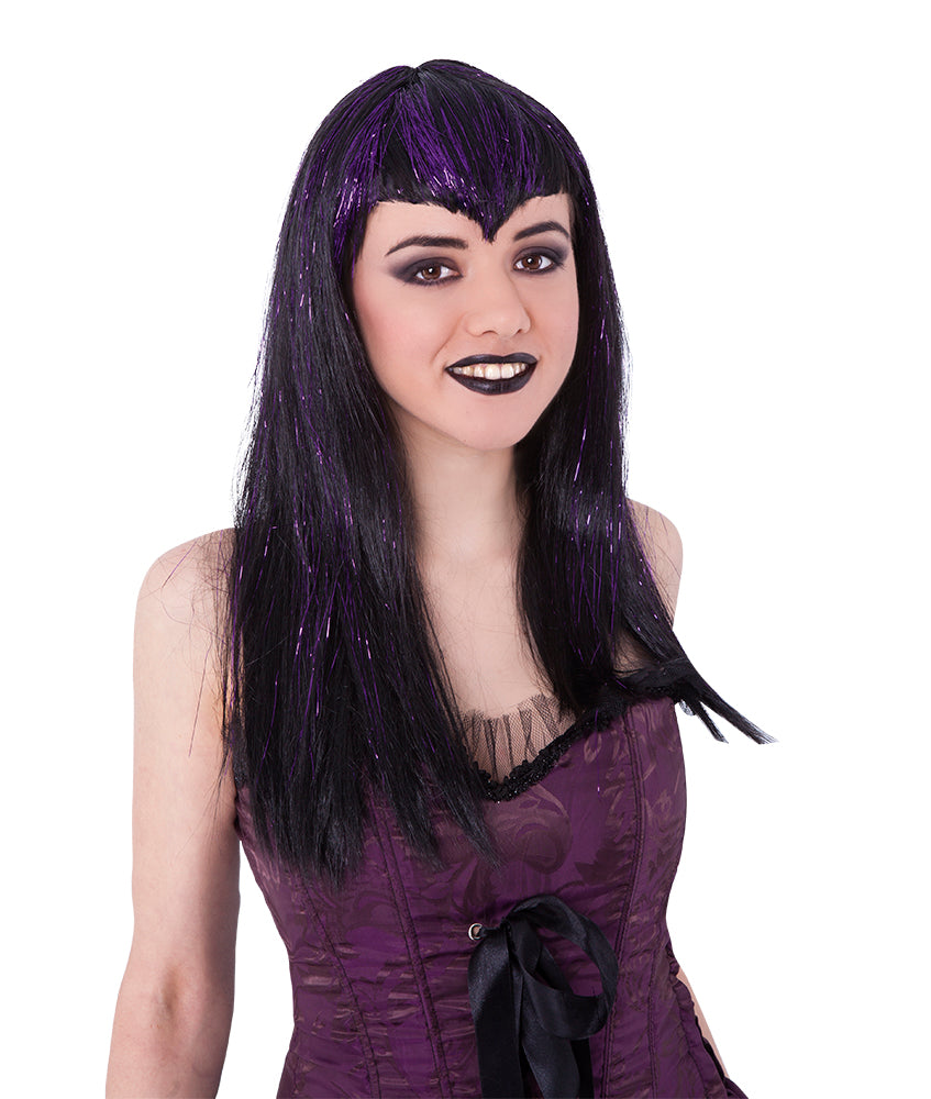 Peluca Vampiresa Traviesa Ng/Lila Ad