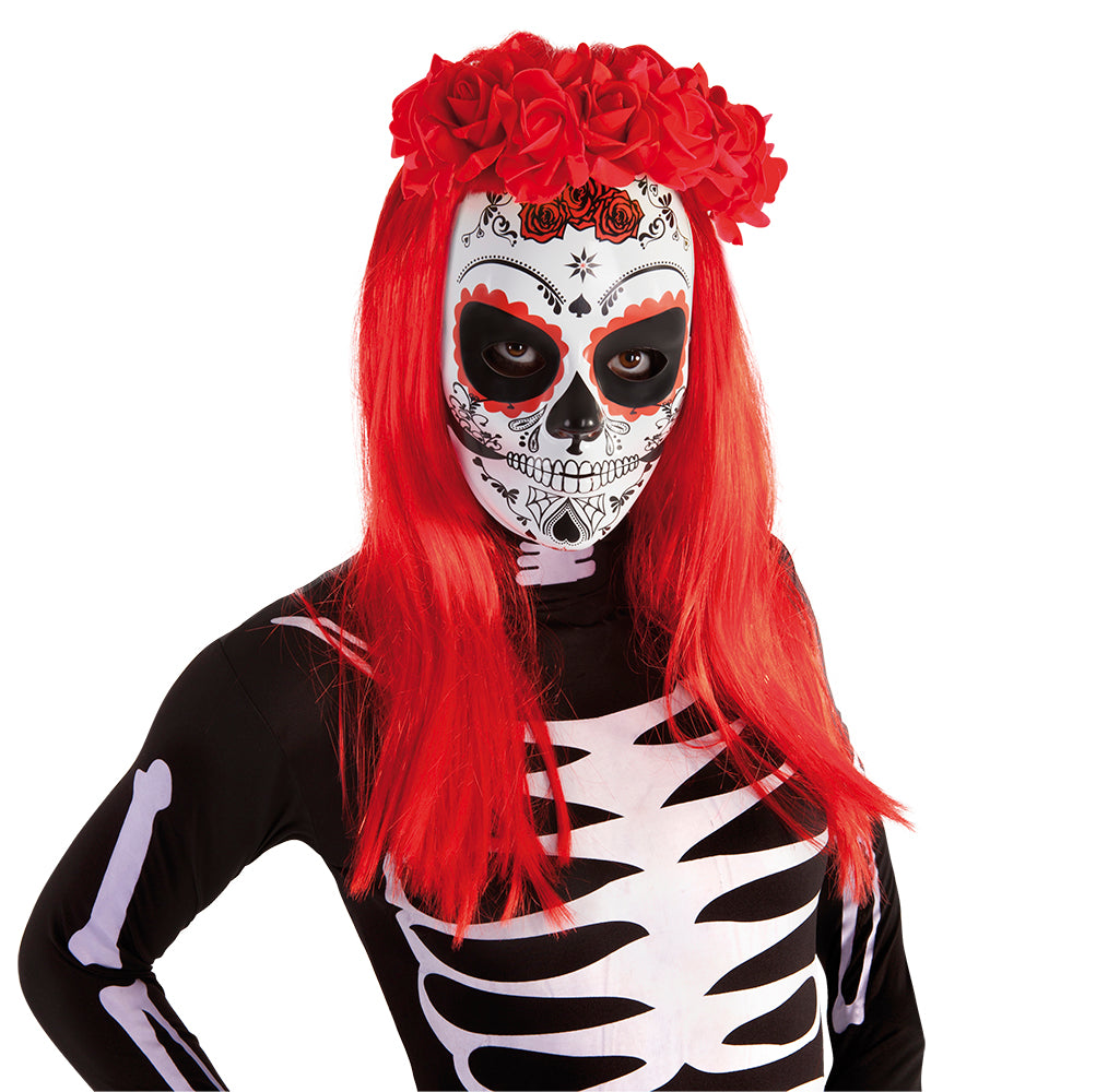 Diadema Katrina Rosas Rojas Dia De Los Muertos