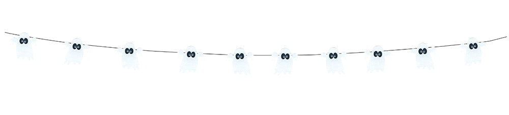 Guirnalda Fantasmas Fieltro C/Ojos Mov  2 M