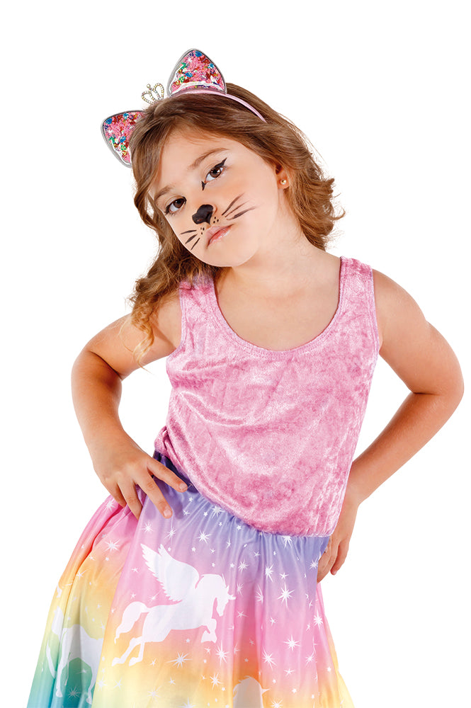 Diadema Gatita Coronita Con Corazones Y Conchas