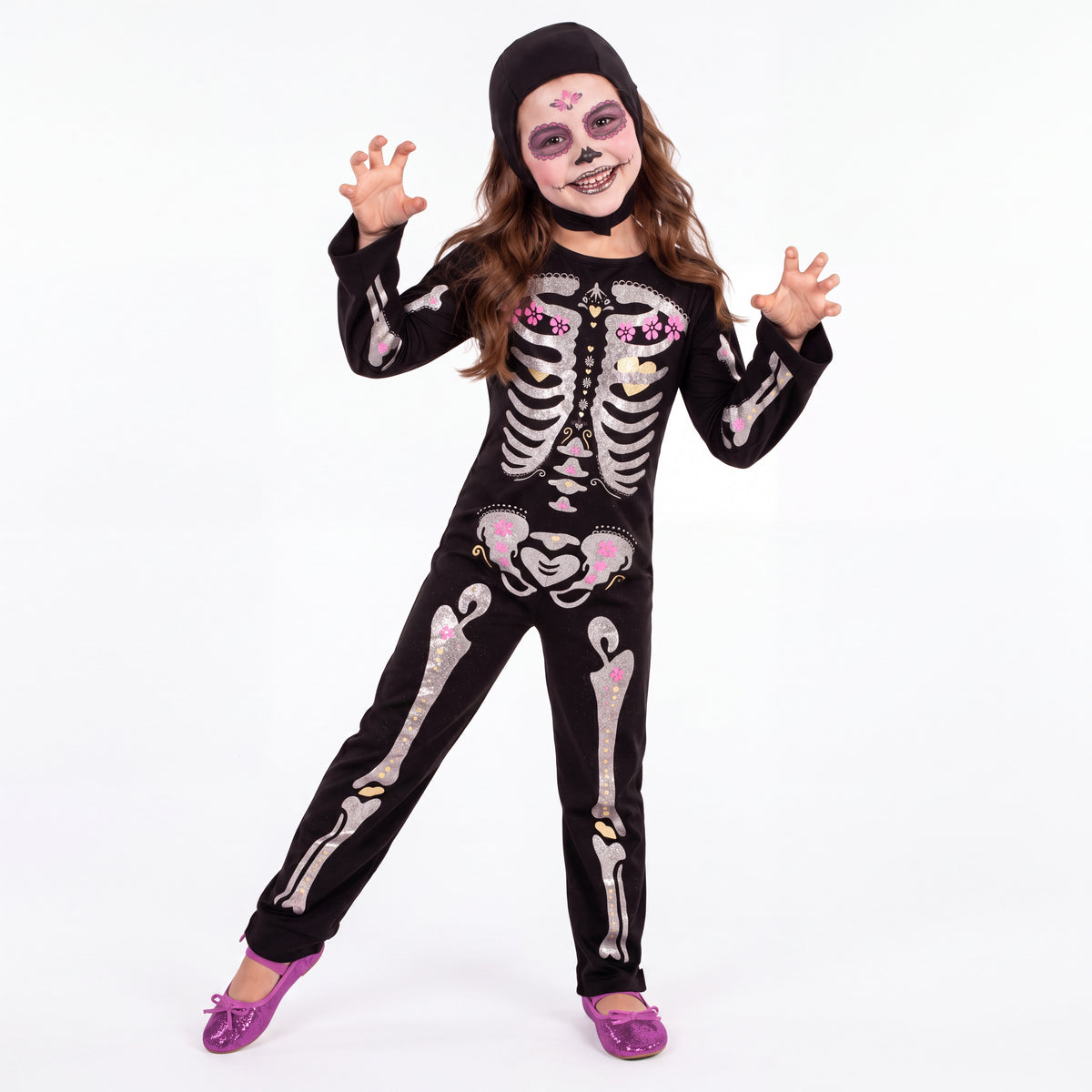 Disfraz Esquelita Purpurinita Inf